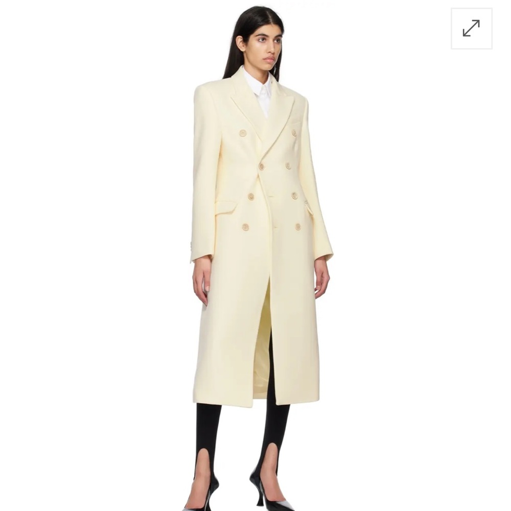 Wardrobe NYC Double Breasted Off-white Coat in XS